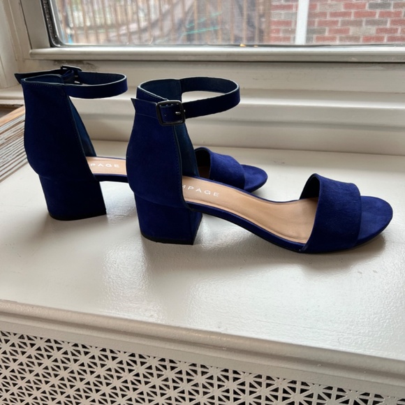 Cobalt Blue Ankle Strap Heels - Size 9 - Picture 4 of 4